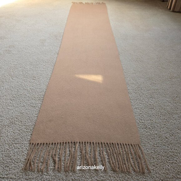 NWOT Tan Cashmere Scarf With Fringe - Picture 8 of 16